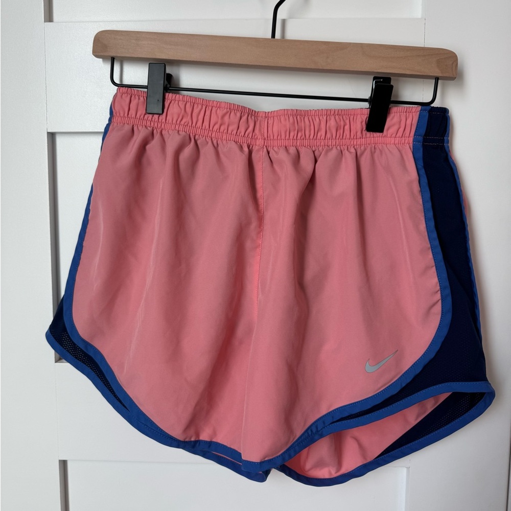 Nike Women's Coral and Blue Dri-Fit Shorts size medium